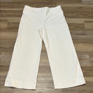 Ann Taylor The Wide Leg Jean White Plus size 16 Tall Stretch denim